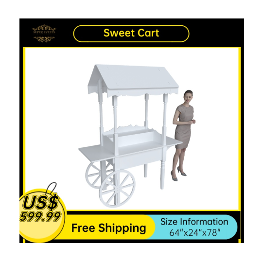 Hot Sale Cake Dessert Table Wooden Candy Cart for Wedding Party Decorations - Image 2