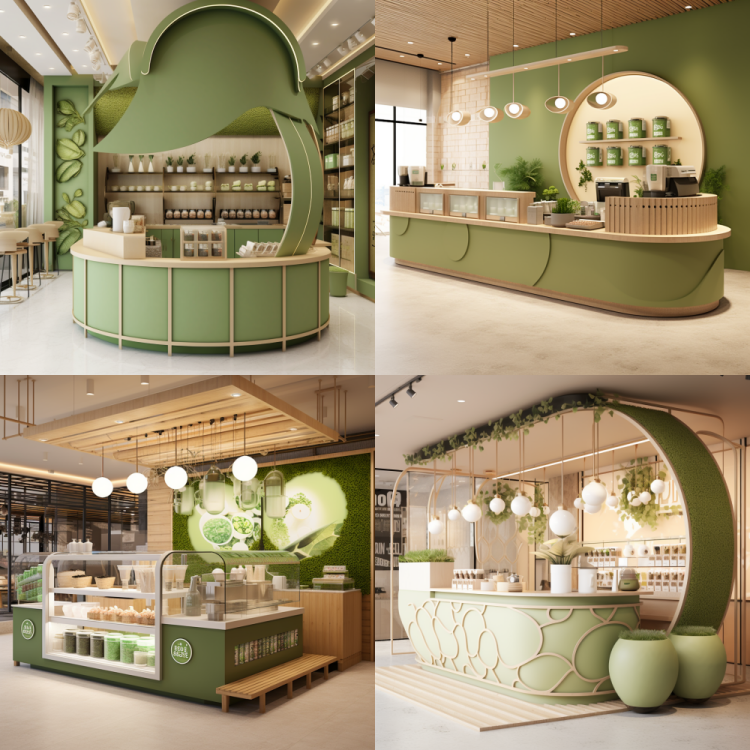 Modern Bubble Tea Coffee Shop Interior Decoration Tailor Design Custom Retail Milk Tea Stores Display Wooden Fixtures Wholesale