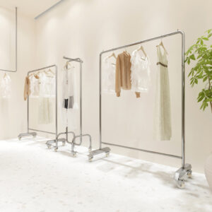Gold Garment Clothing Store Furniture Design Retail Store Gold Metal Display Racks Shelf Clothes Display Rack Stand For Shop